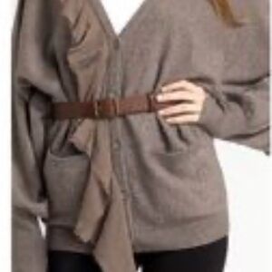 Elizabeth and James Lambswool Cashmere Long Cardigan, Sz S